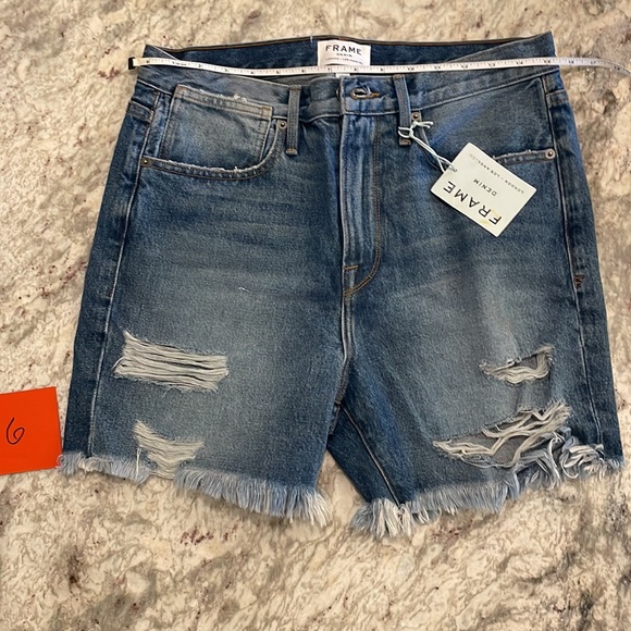 NEW Frame Le Stevie Short Sunset Cove Denim Cutoff - Picture 7 of 9